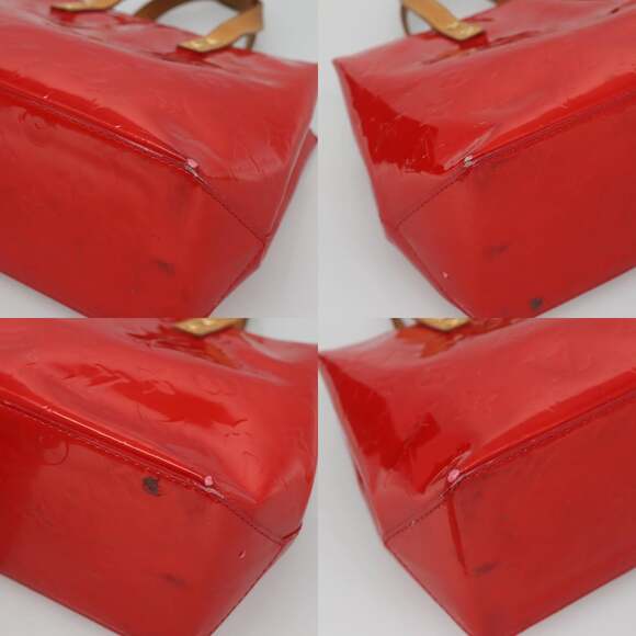 LOUIS VUITTON Monogram Vernis Reade PM Hand Bag Red Rouge M91088 - Picture 10 of 12